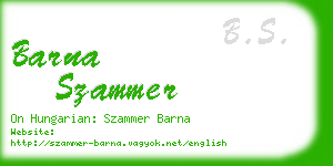 barna szammer business card